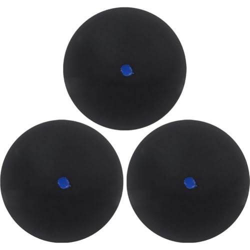 Squash Balls, 3pcs Professional Rubber Squash Ball for Squash Racket Single Red Blue Yellow Dot Fast Speed Ball for Beginner