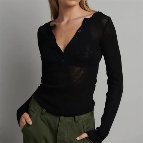 Pull tricot côtelé pour femmes extensible et confortable avec boutons - 5