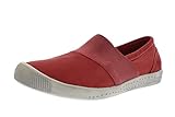 Softinos INO Damen, Frauen SlipperMokassins,Slipper,Slip-On,Schlupfhalbschuh,Slip-on,Freitzeitschuh,offener Einschlupf,RED (Rot)
