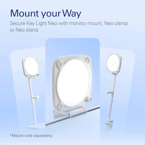 Image of Elgato Key Light Neo, No Mount, Professional Studio Light | Adjusts for all skin tones, Up to 1000 lumens with USB power, Edge-lit, glare-free design, Fits stands and clamps
