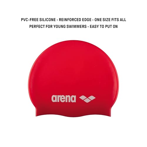 Image of Arena Classic Junior Silicone Unisex Swim Cap for Girls and Boys Comfortable Durable Kids' Pool Bathing Cap