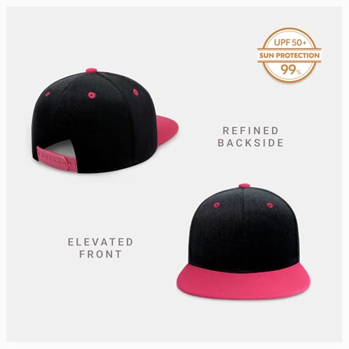 Image of CHOK.LIDS Flat Bill Visor Classic Snapback Hat Blank Adjustable Brim High Top End Trendy Color Style Plain Tone Baseball Cap