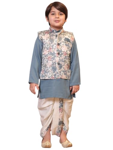 Image of AJ DEZINES Kids Ethnic Wear Kurta Waistcoat and Dhoti Pant for Boys