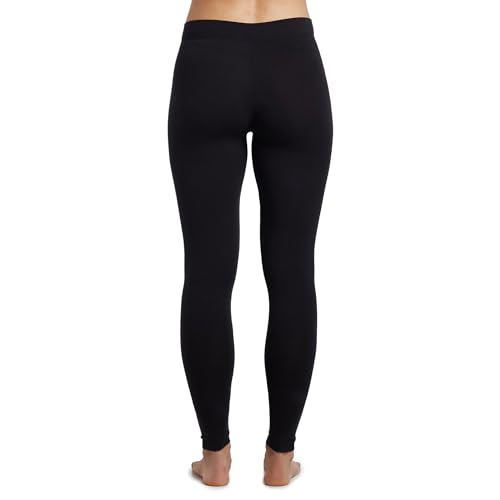 Image of Cuddl Duds Softwear with Stretch Leggings for Women - Soft Lightweight Base Layer Tights - Mid Rise Crossover Waistband