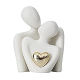 SEEK 希少なカップル像の装飾セラミックラブ彫刻寝室リビングルーム用 ホワイト L