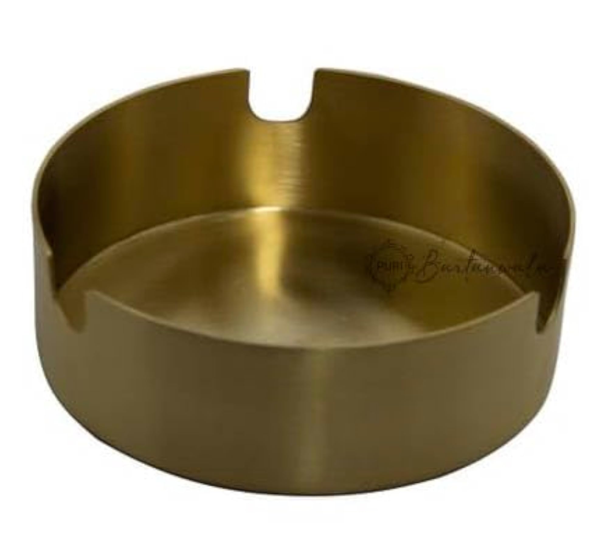 Brass Round Open Ashtray, Brushed Matt Finish