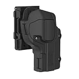 Fondina tattica OWB girevole a 360° con clip da cintura per fondina Beretta 92, 92fs Mano destra Autolock Retention Level 2 Nero Polimero