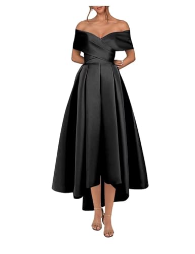 Womens Formal Dresses Off Shoulder Midi Party Evening Gown Pockets ck357