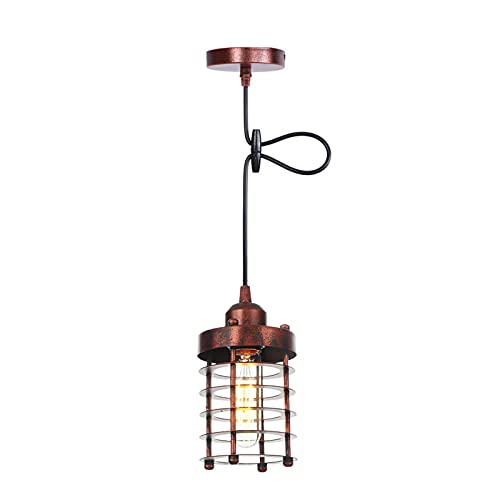 Chandelier industrial E27 retro con LED negro regulable para techo