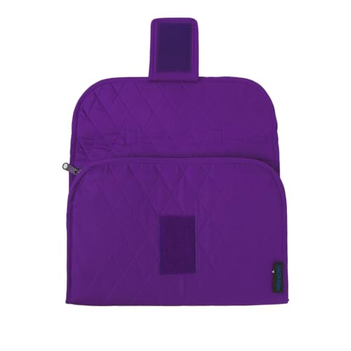 Image of Yazzii Trifold Craft Project Case - Craft Organizer, Travel Tote Bag with Clear Pockets & Handle - Crafts, Crochet, Sewing Accessories - Purple
