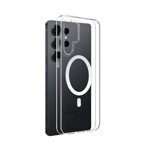 Image of Prolet Anti -Yellow Crystal Clear Hard Case Cover Compatible with Samsung Galaxy S26 Ultra with Magnetic Mag-Safe Wireless Charging Support, Shockproof Hard Back Cover (Transparent)