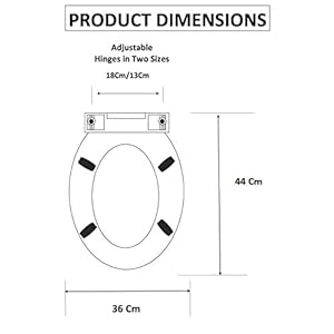 ELEGANT CASA Ivory Colour 2082 Soft-Closing Elongated PP Seat Cover Commode Cover (46 x 36 cm) Adjustable Hinges (Hole distance) from 13-18CM; Ivory Colour ELEGANT CASA Ivory Colour 2082 Soft-Closing Elongated PP Seat Cover Commode Cover (46 x 36 cm) Adjustable Hinges (Hole distance) from 13-18CM; Ivory Colour