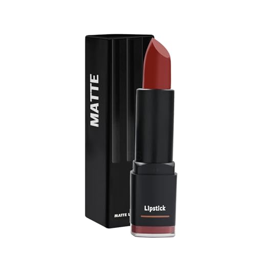 Matte Lipstick – Brick Brown (4.2g) | Longwear, Lightweight & High Color Payoff | Velvety Texture, Fade-Resistant, Paraben-Free with Plant-Based Carnauba Wax