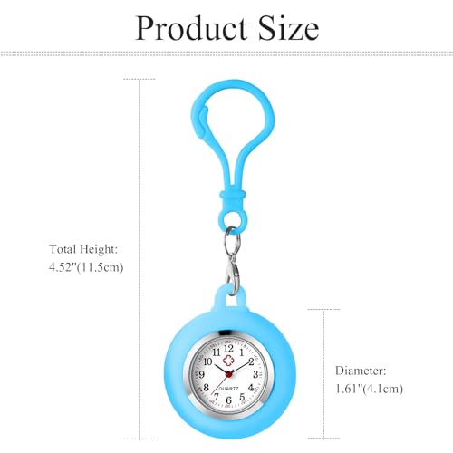 Image of Lancardo Clip-on Silicone Pocket Watch: Backpack Buckle Watch for Men Women Nurse Doctor Climber Out Door Activities Christmas