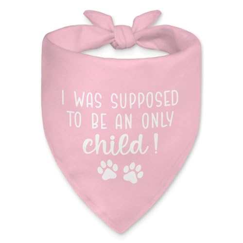 Vgrti I was Supposed to Be an Only Child Dog Bandana Pregnancy Announcement, Funny Girl Dog Bandana, Pet Scarf Accessories for Dogs Lovers, Pregnancy Reveal Ideas for Pet Lovers Gifts
