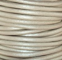 Leather Cord 1mm Pearl Silver 5 Yards
