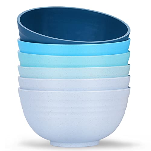 Image of Homestockplus 【Set of 6】 Unbreakable Soup Bowls, 34 Ounces Big Bowls Microwave and Dishwasher Safe BPA-Free Bowl for Cereal, Salad, Soup, Ramen,Oatmeal Apply to Kitchen, Dishwasher & Microwave Safe