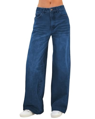 LuminBlaze Baggy Jeans Damen Vintage Jeanshose Wide Leg Loose Fit Denim Jeans Weites Bein