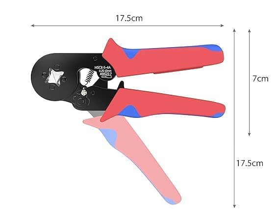 Image of POWER Climpler HSC8 6-4A, 0.08-10mm, AWG28-7 Wire Stripper Self Adjusting Crimping Plier Ratcheting Ferrule Crimper Tool, Chakra Crimping Tool 0.25-10 mm (1 Pcs Crimpers Piller)
