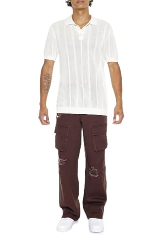 Jean cargo mi-haut homme Forever 21 délavé coupe droite confortable