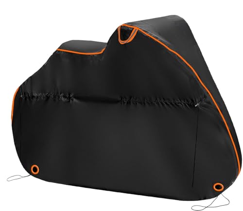 Bike Cover Outdoor Waterproof Transport Rack Storage Bicycle Cover,Rain Dust Resistant Wind Proof Lock Hole UV Coated,75L x 39W x 26H Inch (Black)