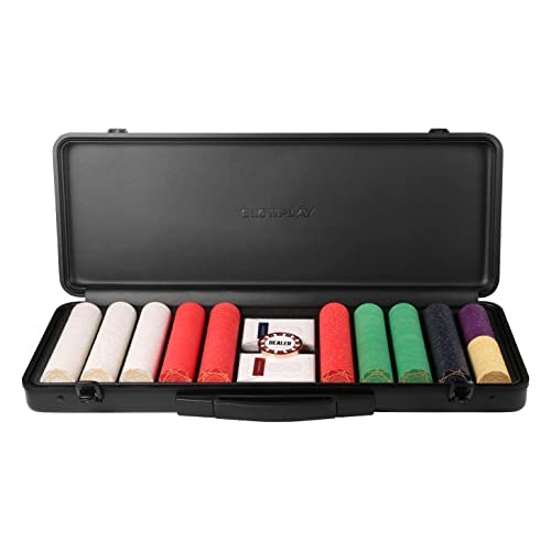 SLOWPLAY Nash Cerámicas Set de Poker | Maletin Poker, 500 Fichas Poker Numeradas, Cerámicas y 10 Gramos | Profesional pokerset con botón de repartidor y Cartas de plastico