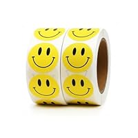1000PCS Yellow Smiley Face Stickers 1 Inch – Bulk Happy Face Stickers for Kids Classroom, Teachers, Rewards, Party Favors, Scrapbooking, Packaging, School Supplies (2 Rolls)