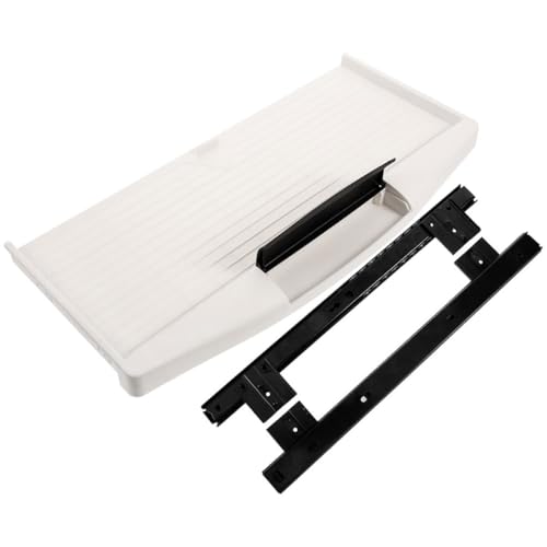Bandeja ajustable para teclado de escritorio, plástico ABS deslizante con riel de 35 cm, plataforma de almacenamiento ergonómica para teclado de oficina para el hogar y estación de trabajo