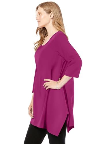 Woman Within Plus Size French Terry Handkerchief Hem Tunic3