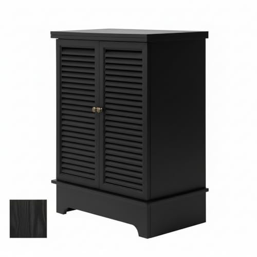 Image of APRODZ Mango Wood Downer Bar Cabinet with Wine Glass Storage for Living Room, Standard Black Finish