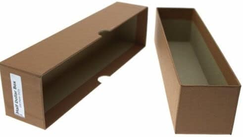 Guardhouse Caja de monedas marrón de medio dólar 2x8.5 con 100 volteos de monedas