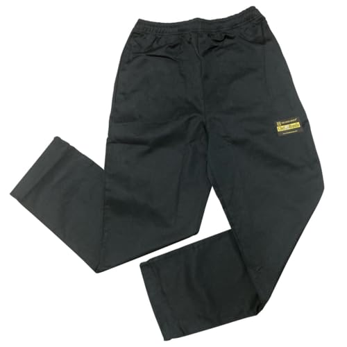 FSE CP201BKL Chef Regalia Relaxed Fit Chef Pants, Large, 65/35 Poly/Cotton, Black