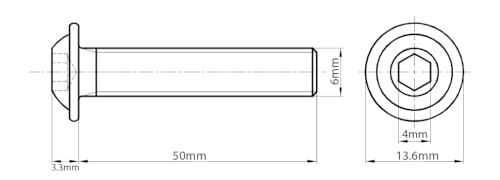 M6 (6mm x 50mm) Black Zinc Flake 10.9 Flanged Button Head Screws Allen Socket Bolts Screws (Pack of 20) M14ABC - Image 4