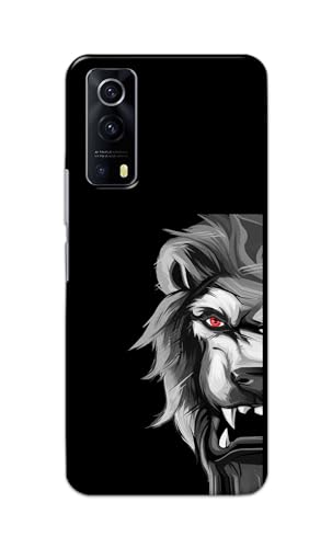 Image of PRINTFIDAA Printed Hard Back Cover Case for Vivo Y53S | Vivo IQOO Z3 Back Cover (Angry Lion) -112