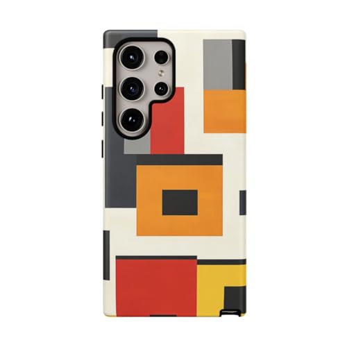 Coque Samsung S24 Ultra rigide mate blocs de couleurs géométriques abstraites