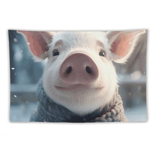 Toile de fond moderne cochon enneige pour creer un decor esthetique de salon