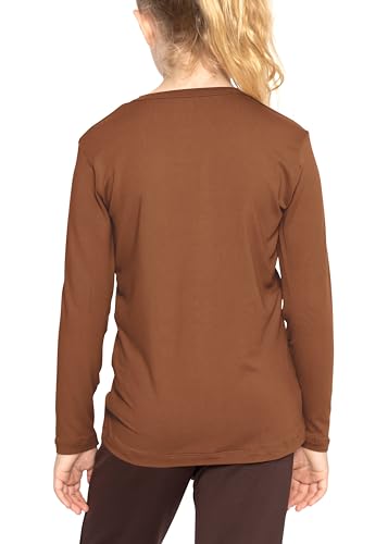 Image of Shirts for Girls Long Sleeve Crew Neck Top, Hoodie or 3 /4 Sleeve Soft Stretch Kids Lightweight Size 2-16
