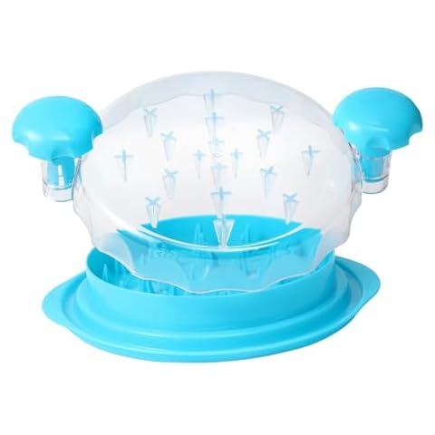 Chicken Shredder Large Chicken Breast Shredder Tool Twist with Brush&Fork, Visible Meat Shredder Machine, Anti-Slip Strip, Ergonomic Handle, BPA Free (Blue, 10in*10in*2in) Cover
