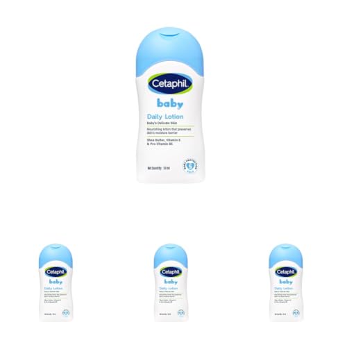 Image of Cetaphil Baby Daily Lotion, Suitable for baby's delicate skin, Shea Butter and Vit E, Dermatologist Tested and Pediatrician Recommended, 50 ml (Pack of 4)