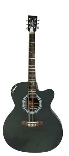 Image of CHORDZ Acoustic Guitar for Beginner with good guality Rosewood Black Matte