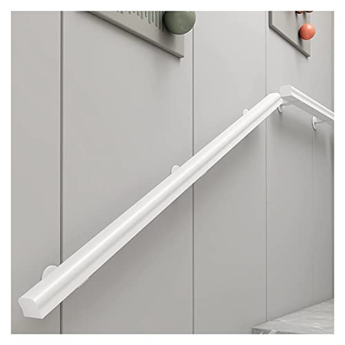 Gyeqxkt White Home Staircase Handrail Wooden Banister Support For Attics & Villas 6Ft To 16Ft Color Includes Fittings Perfect For Stair Decor & Safety