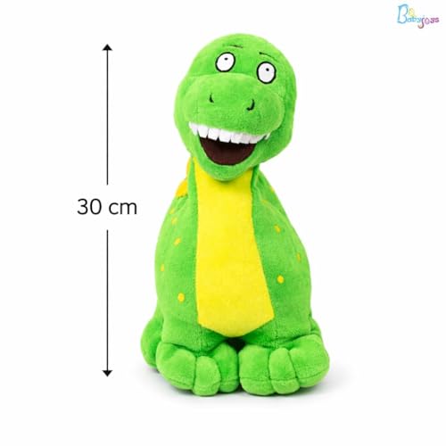 Image of 30 CM Dinosaur Soft Toy |Cartoon Green Plush Stuffed Animal | Cute Cuddly Dino Teddy for Kids and Babies | Small Huggable Soft Toy Birthday Gift for Boys and Girls | Baby Plush Toy Stuff Toy