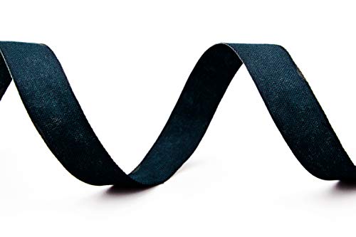 finemark Decorative Ribbon Olive Dark Blue (121) 20 m x 25 mm (Roll) Fabric Ribbon with Wired Edges Light Shiny Linen Look Taffeta Ribbon Coarse Woven Christmas Advent - Image 2