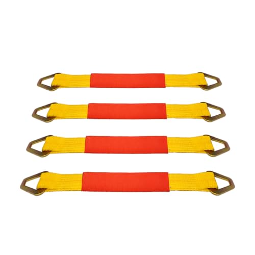 4 Pack Axle Straps with D Rings, 48 Inch Yellow Powersport Tie Downs