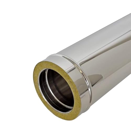 ALLINOX Tubo Coibentato L500 mm Doppia Parete Acciaio INOX Modulo Per Canne Fumarie Con Isolamento Termico (DN 250/300)