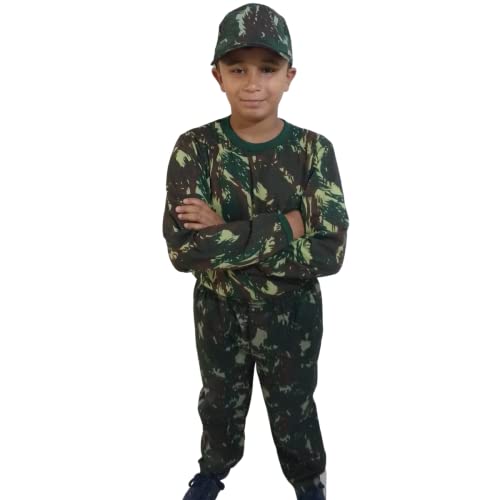 Camiseta Militar Infantil Camuflada Exército Manga Longa 100% Algodão (as2, numeric, numeric_12, reg