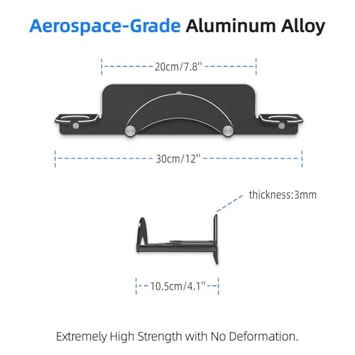 VR Headset Wall Mount Storage Stand Hook Compatible with Meta Quest 3/Meta Quest 3S/Quest Pro/Quest 2 Metal VR Headset Hook Storage Rack Holder(Aluminum Alloy-Black) - Image 5