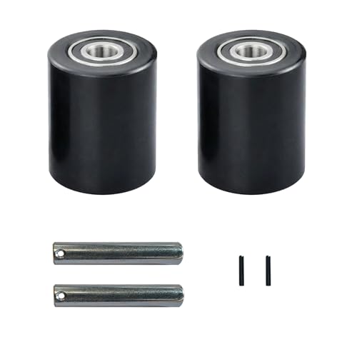 Image of APOLLOLIFT 2PCS Pallet Jack Truck Load Wheels, 3 inch x 3.7 inch with Bearings ID 0.78inch, Black Pallet Jack /Truck Nylon Load Wheels A Pair