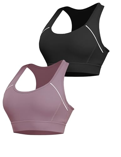 Irdcomps Damen Sport BH ohne Bügel Starker Halt Bras Sports Brüste mit Racerback für Fitness Yoga Joggen