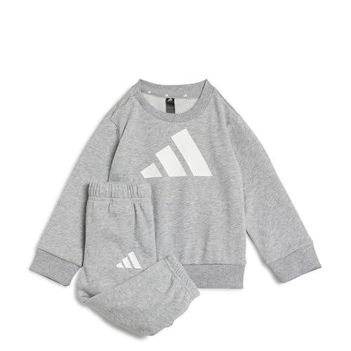 adidas Unisex bebé ESSENTIALS BIG LOGOJOGGER, medium grey heather/white, 9-12 Months